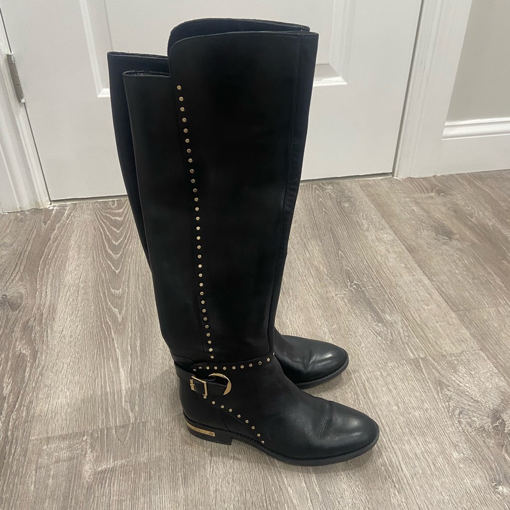Knee-High Leather Boots Vince Camuto size 6 1/2 black - Picture 4 of 14
